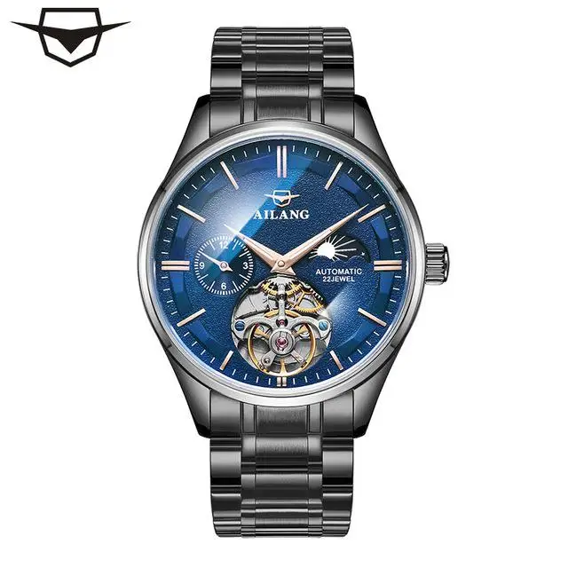 Автоматические часы AILANG механические часы для мужчин Tourbillon водонепроницаемые Роскошные брендовые Топ дропшиппинг Дата мужские часы - Цвет: 5