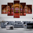Исламское настенное искусство 5 шт. Холст Искусство мечеть холст картины здание пейзаж плакаты настенные картины декор для гостиной рамка