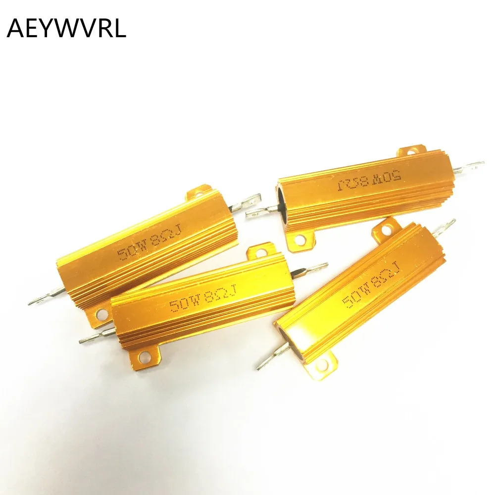 RX24 50 Вт 1R 2R 3R 4R 5R 6R 8R 10R 15R 20R 30R 40R 50R 100R 220R 1K Ohm светодиодный нагрузочный резистор Алюминий чехол с проволочной обмоткой резистор