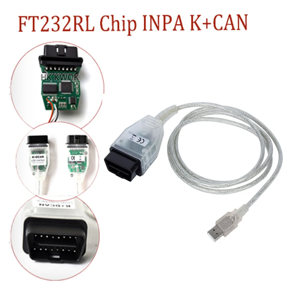 OBD 2 USB кабели для BMW INPA ediabas K + Диагностика интерфейса инструмента может с FT232RL