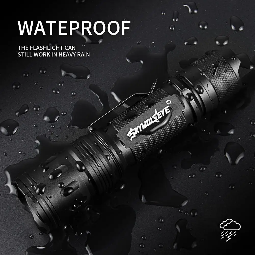SkyWolfEye T160 5-режимный Водонепроницаемый светодиодный фонарик с зумом | Лампы и