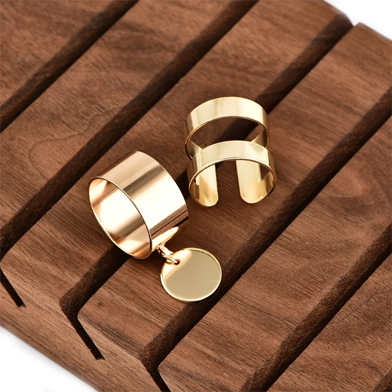 Набор золотых колец для женщин 2 шт./компл./набор новый минималистский панк