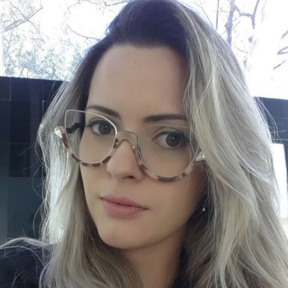 Женские солнцезащитные очки кошачий глаз модные дизайнерские полуоправы UV400