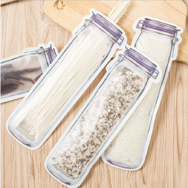 Многоразовые сумки Mason Jar, переносные сумки Mason Jar на молнии, пакеты для хранения еды, пакеты для хранения, Снэк сэндвич, Ziplock