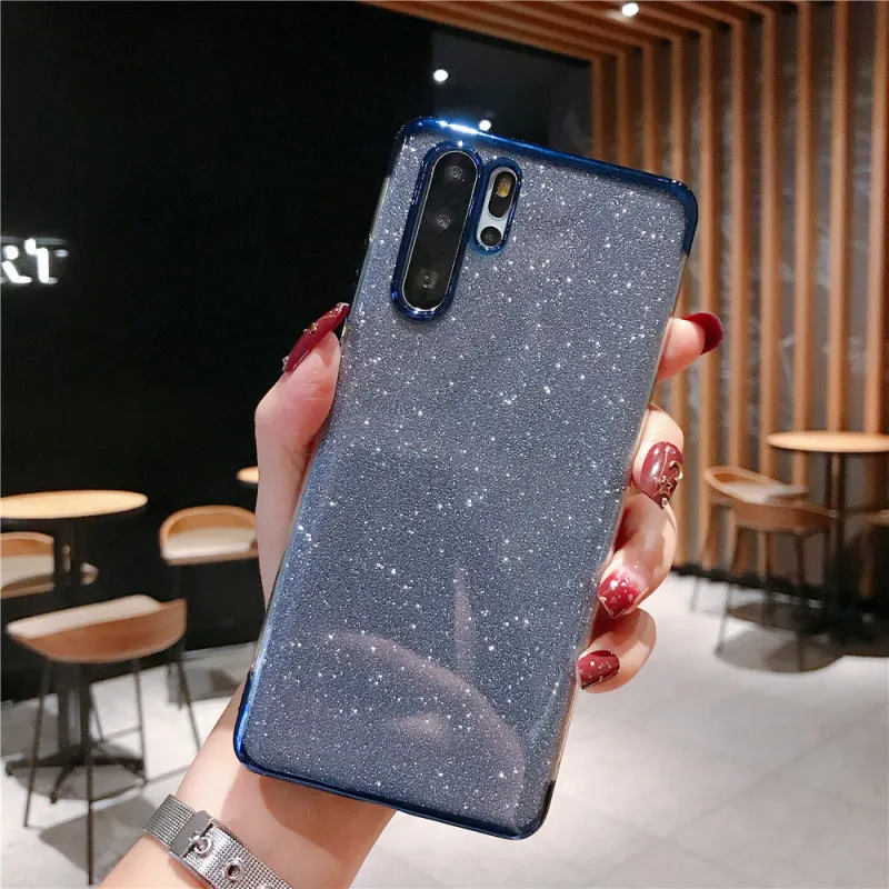 Роскошный блестящий чехол для телефона Huawei honor 7A 7X8 8X 8A Max 9 9i 10i 20i V 10 Lite 20 Pro Play Мягкий силиконовый чехол с блестками - Цвет: Blue