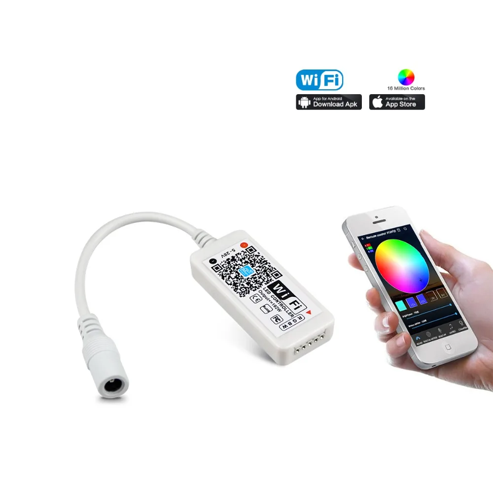Светодиодная лента WiFi/Bluetooth RGB/RGBW контрольный Лер DC 5 V 12 V 24 V Android IOS APP Amazon Alexa Google Magic Home IR control