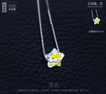 Женское ожерелье ручной работы из серебра 100% пробы С Оригинальными кристаллами