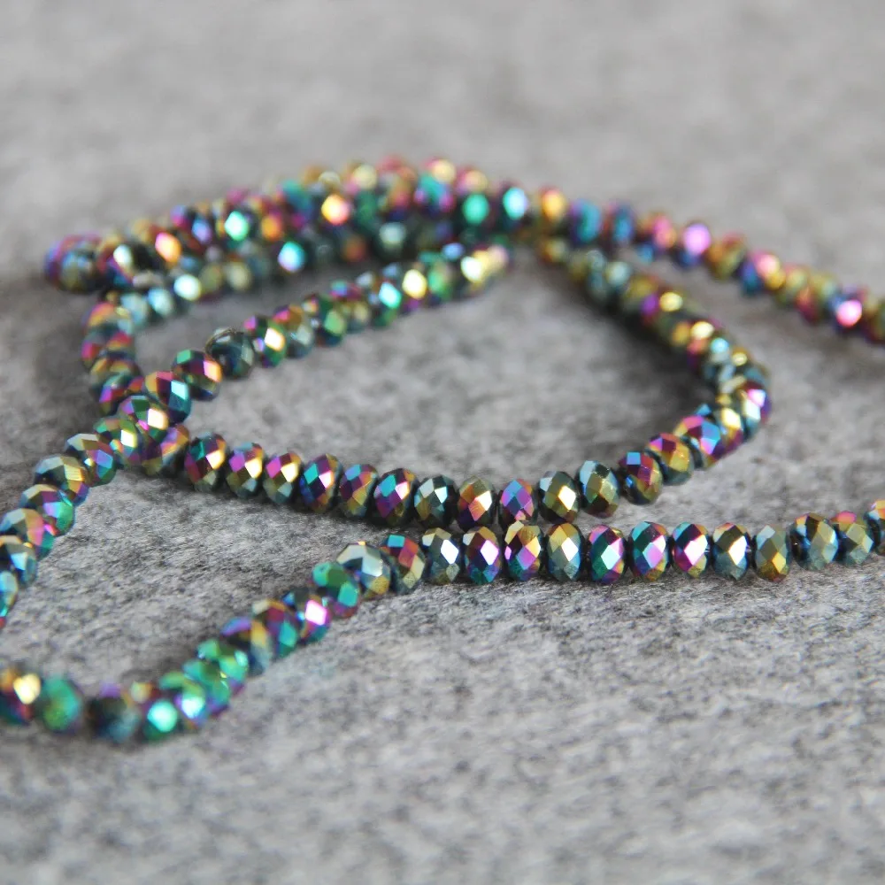 2021 New For Necklace 3*4mm Faceted Purple AB+ Colorful Glass Crystal Beads Stone Loose 150pcs DIY Fashion Jewelry Making | Украшения и