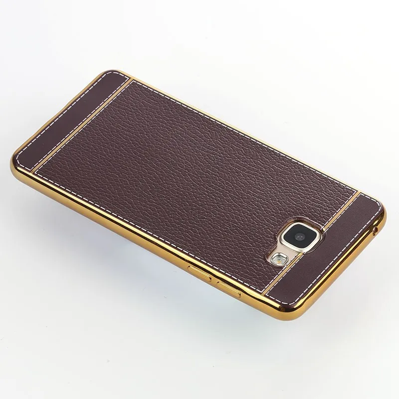5.0 inch For J5 Prime Case Litchi Leather Plating Gilded TPU Soft for Samsung Galaxy ON5 2016 Phone Cover |