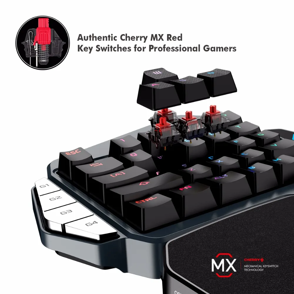 GameSir Z1 Bluetooth Беспроводная игровая клавиатура F телефоны, одна рука Cherry MX Красный переключатель RGB USB Проводная клавиатура/BattleDock для ПК