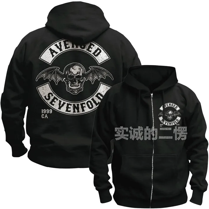 11 31 дизайн Harajuku череп Avenged Sevenfold A7X рок толстовки оболочка куртка панк тяжелый металл Толстовка молния флис sudadera - Цвет: 11