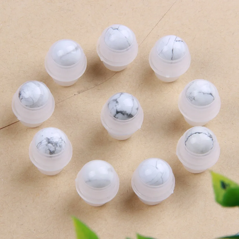 10 шт. натуральные белые хаулитовые камни кристалл для эфирных масел роликовые