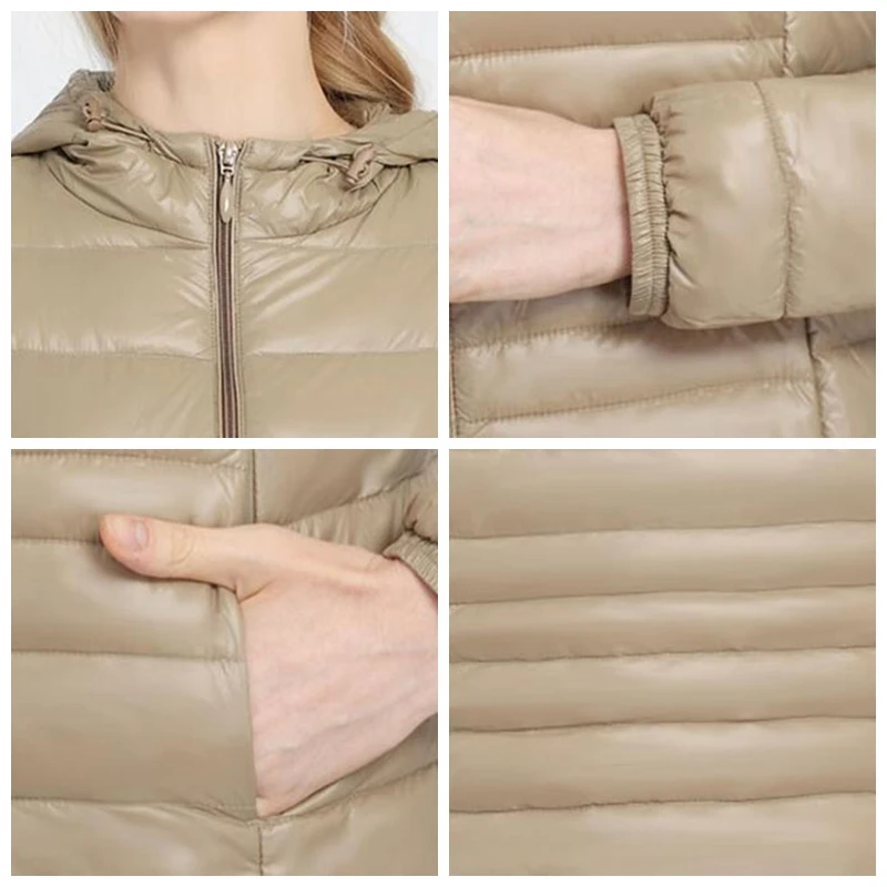 Женская теплая зимняя куртка Gizmosy женское теплое пальто тонкая парка на 90% белом