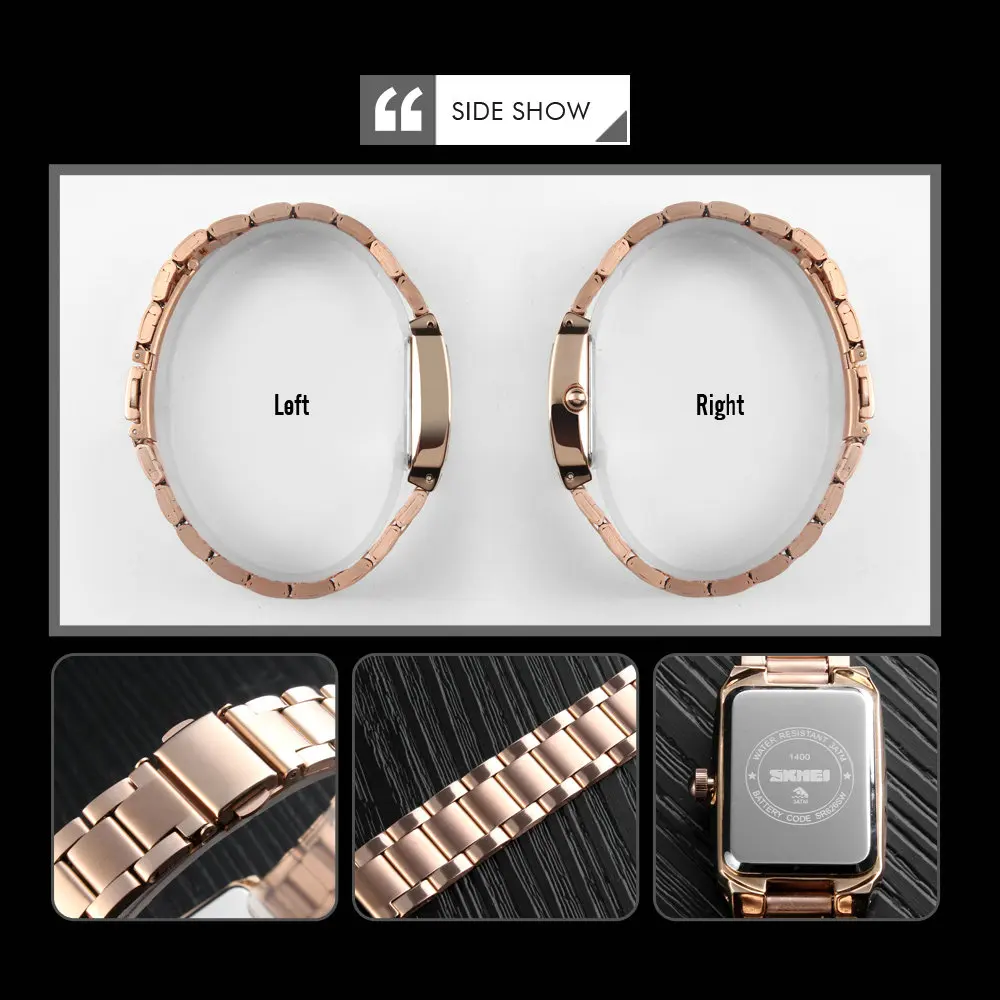 SKMEI Watch1400 женские часы Креативные Часы из нержавеющей стали браслет Relogio Feminino Montre