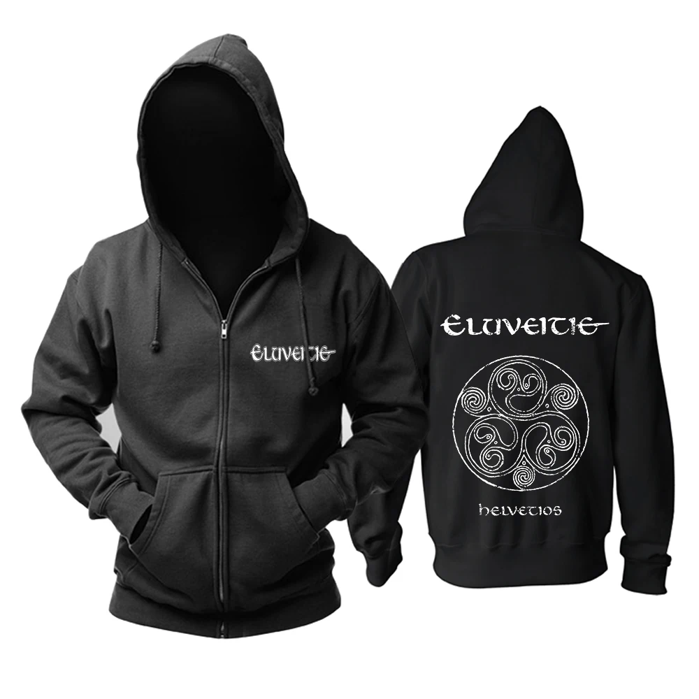 Bloodhoof Eluveitie Kernnunos MUSICAT народная Металлическая черная толстовка Азиатский размер