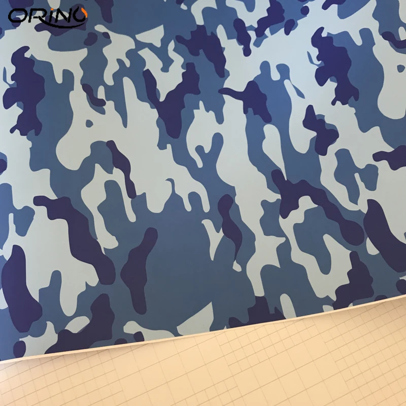 50x200/300/500 CM Snow Blue Camouflage Vinyl Film Air Bubble Adhesive Motorbike Car Sticker Decal For Roof Hood Wrap Foil | Автомобили и