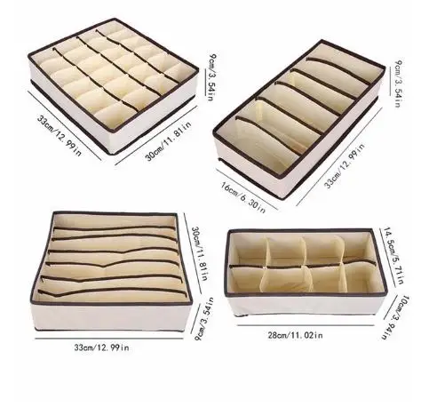 Beige Нижнее белье бюстгальтер Органайзер коробка для хранения 2 цвета бежевый/розовый ящики шкафа Ящики-органайзеры для нижнего белья шарф Носки Органайзер - Цвет: Beige