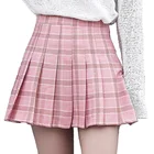 XS-3XL Harajuku 2019 Для женщин Мода Лето Высокая талия плиссированная юбка ветер Косплэй клетчатая юбка Kawaii женские юбки