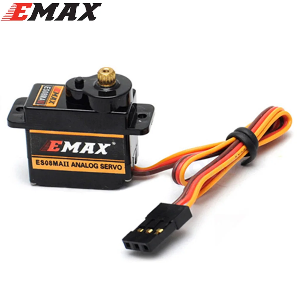 4 шт./лот EMAX ES08MA II Мини Аналоговый сервопривод с металлическим редуктором 12 г/2,0 кг/0,12 сек Mg90S
