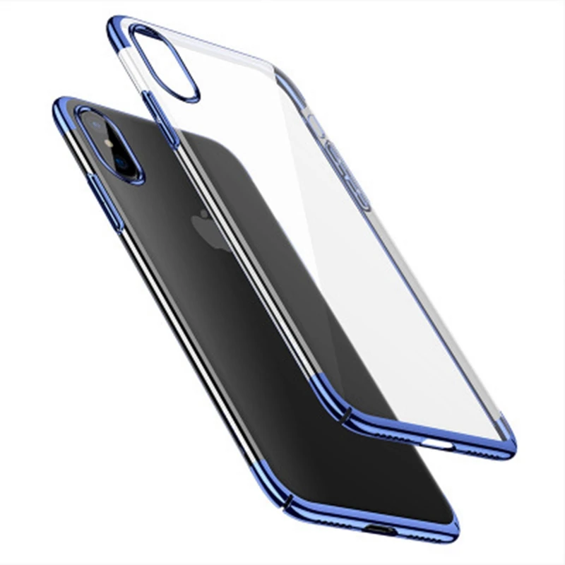 Мягкий прозрачный чехол для iPhone 10 5S 6 S Plus 7 8 с цветными краями X Xs Max Xr силиконовая