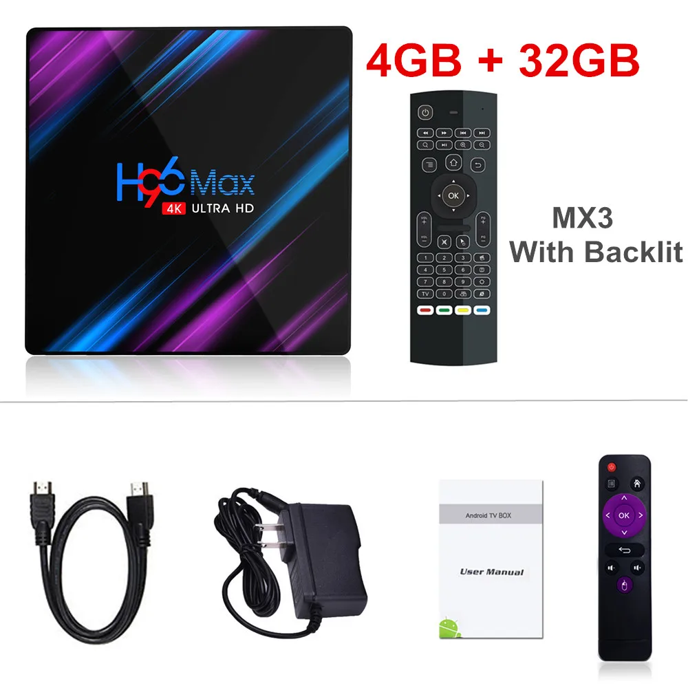 4G32G MX3 no voice H96 MAX 3318 Smart tv Box Android 9,0 4 Гб ОЗУ 32 Гб 64 Гб ПЗУ RK3318 4K 2,4G/5G Wifi Bluetooth телеприставка 2G 16G медиаплеер - Цвет: 4G32G MX3 no voice