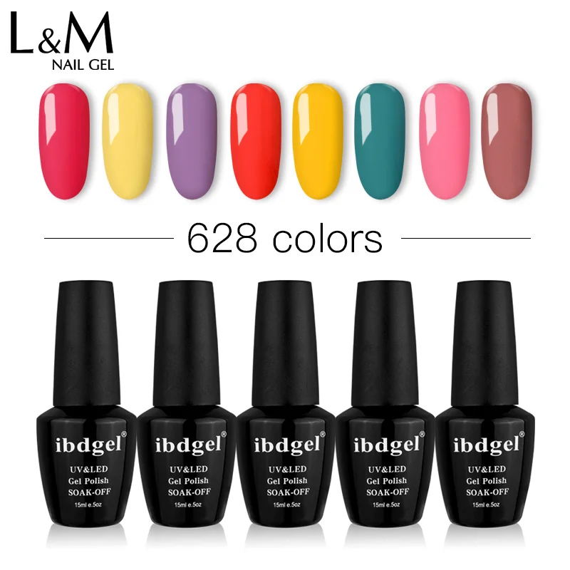 3 Pcs Gel Polish Nail ibdgel Brand Stickers Set Kit UV Lamps (1colors+1top+1base) Colorful Varnishes 30 Days Lasting Manicure | Красота и