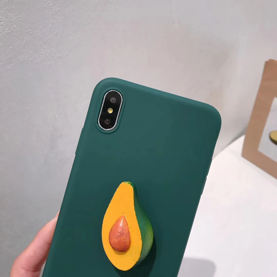 Чехол для телефона для Iphone X, XR, XS, XSMax, 6, 7, 8 Plus, с фруктами, авокадо, папайя, глянцевый чехол из мягкого ТПУ IMD для Iphone7, 8, 3D, фрукты, задняя крышка - Цвет: Avocado
