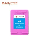Магнитный совместимый Трехцветный чернильный картридж для принтера HP 46, HP 46 DeskJet 2020hc 2025hc 2520hc 2029 2529 4729