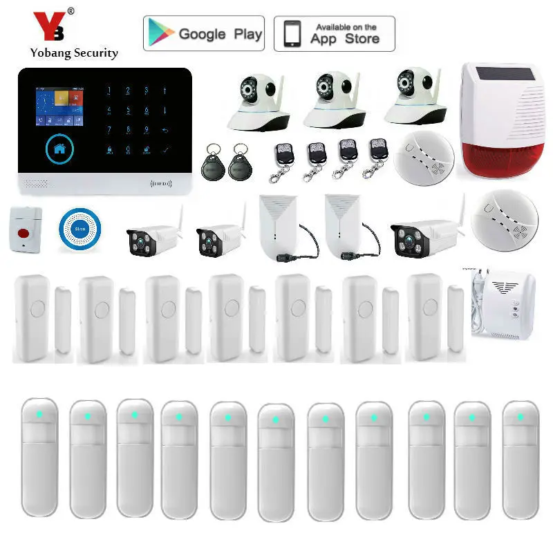 

Система домашней сигнализации Yobang, Wi-Fi, 4G, GSM, GPRS, меню, операционное приложение, многоязычный пульт дистанционного управления, поддержка кар...