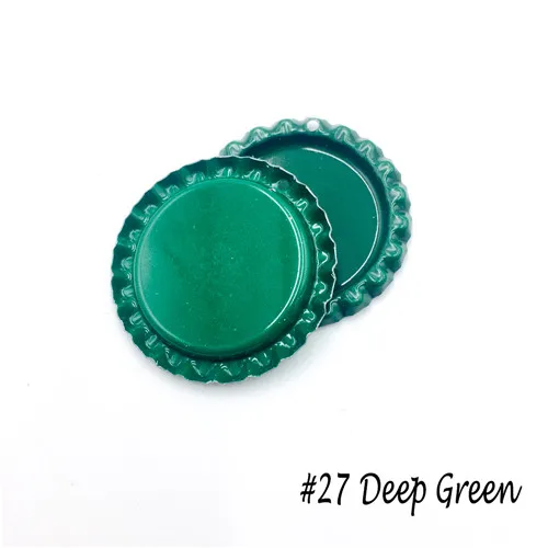 27-Deepgreen 20 шт./лот, с отверстием внутри, цветная Круглая Плоская бутылочная шапочка для поделок, бант для волос, украшение для волос, ожерелье с бантом, аксессуары для ювелирных изделий - Цвет: 27-Deepgreen