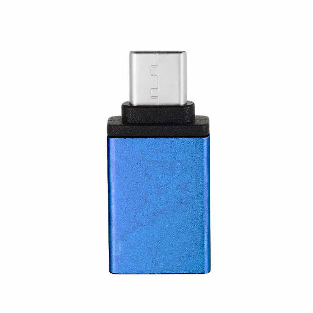Синий PORTEFEUILLE Тип с разъемами типа c и USB OTG USB 3,0 кабель-переходник для преобразования для samsung P20 HUAWEI p20 pro Xiaomi Mi5 Mi6 Matebook для MacBook - Цвет: Синий