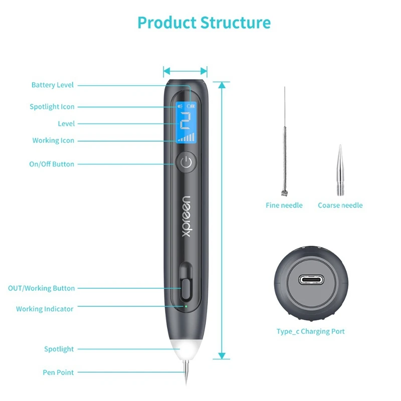 Xpreen плазменной лазерный указатель ЖК дисплей моль пятновыводитель устройство