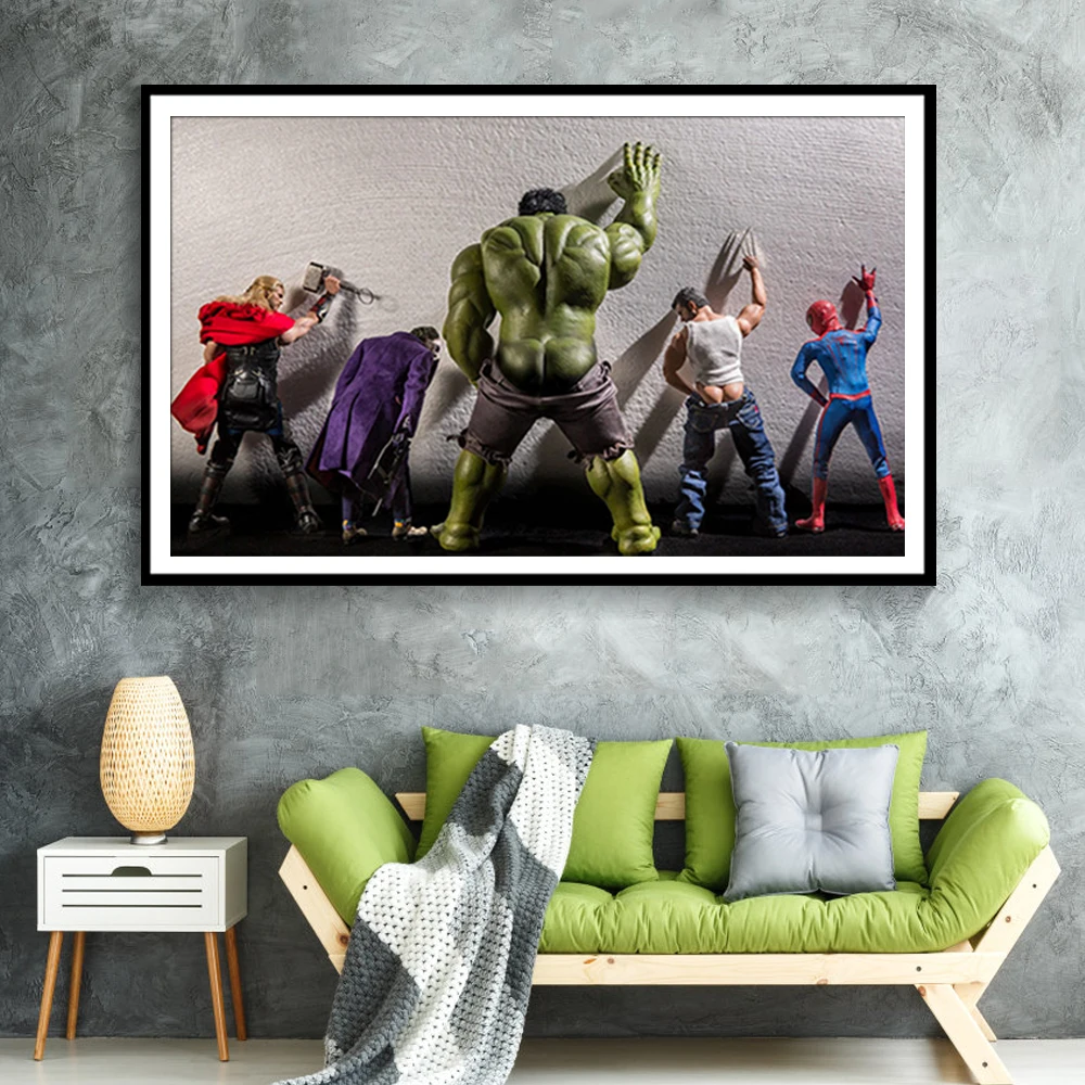 Superheros Marvel DC Comics популярный постер из фильма, настенное искусство, Современное украшение для дома, Картина на холсте, настенные картины для гостиной