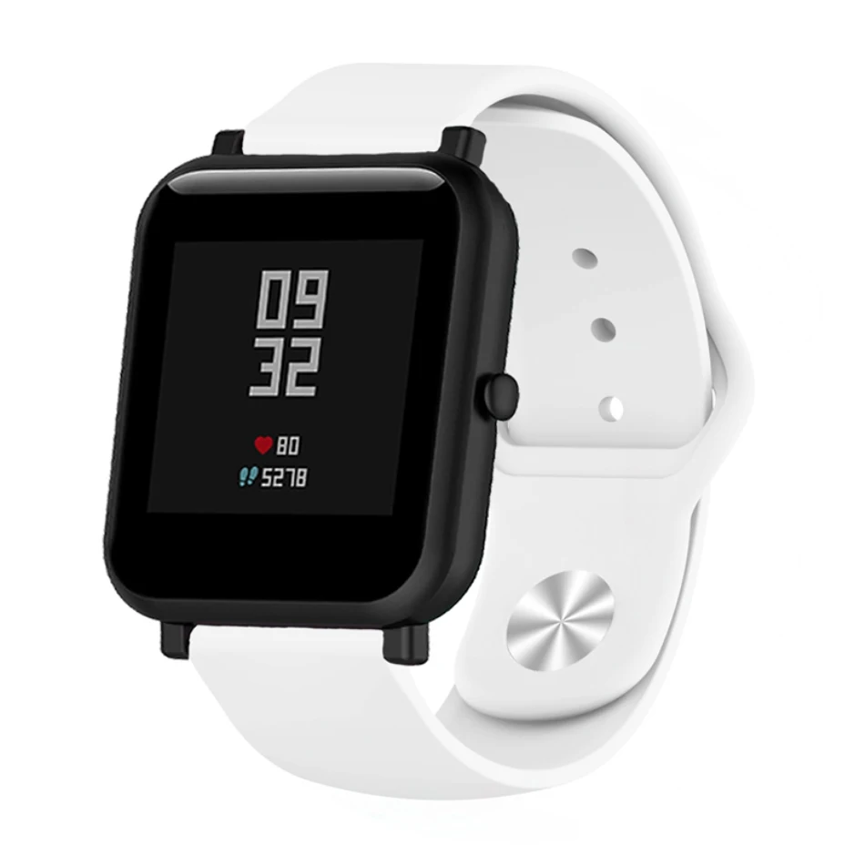 20 мм спортивный ремешок для часов браслет для часов Amazfit Bip ремешок для Xiaomi Huami Amazfit Bip Молодежные часы мягкий силиконовый ремешок для часов