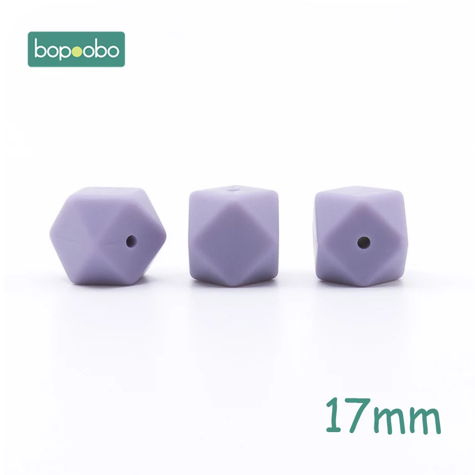 17mm Lilac Bopoobo 5 шт. 14 мм Силиконовые шестигранные шарики силиконовые Детские Прорезыватели 17 мм силиконовые бусины для ожерелья безопасные игрушки силиконовые крошечные стержни - Цвет: 17mm Lilac