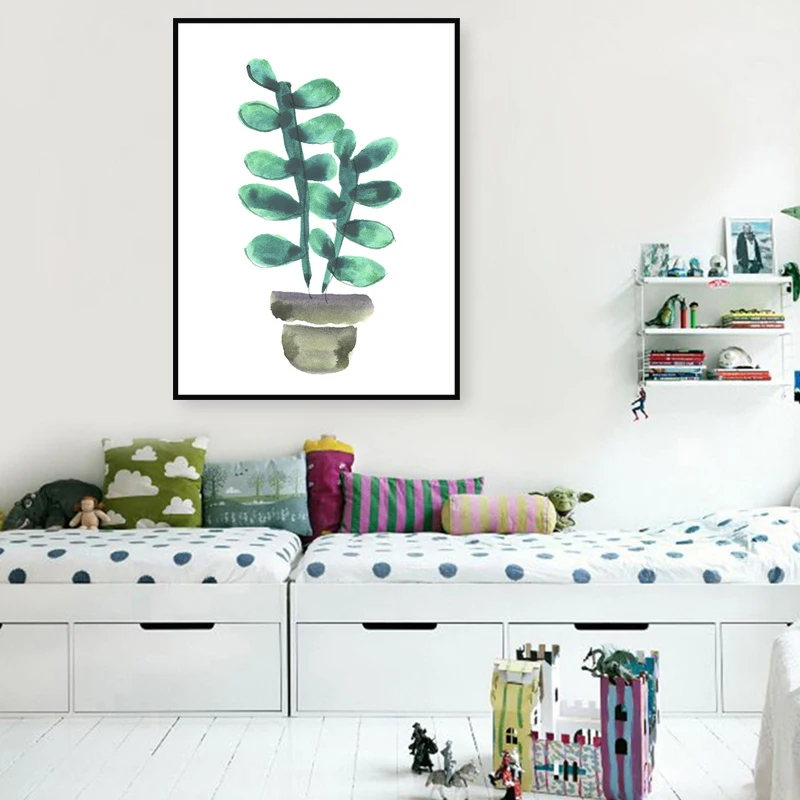Современные картины на холсте для украшения дома Постер формата A4 с зелеными
