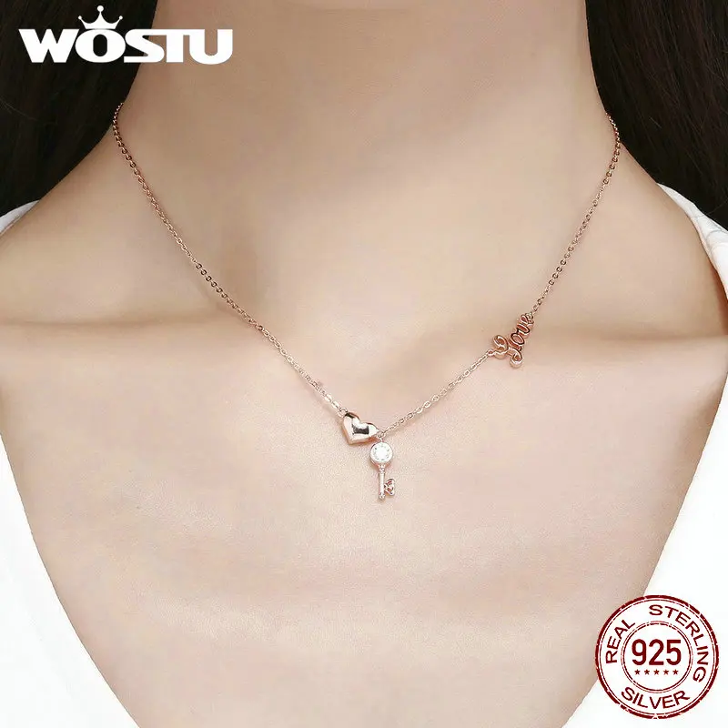 WOSTU/горячая Распродажа ожерелье из стерлингового серебра 925 пробы и золотого