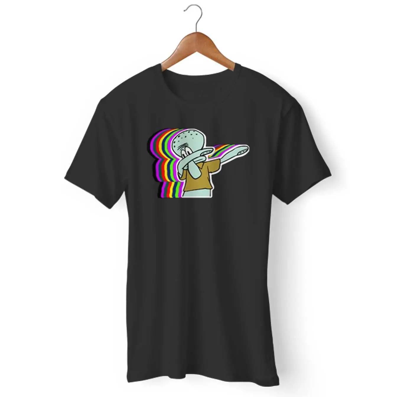 Мужская и женская футболка с круглым вырезом Squidward Dab Dank Meme | одежда