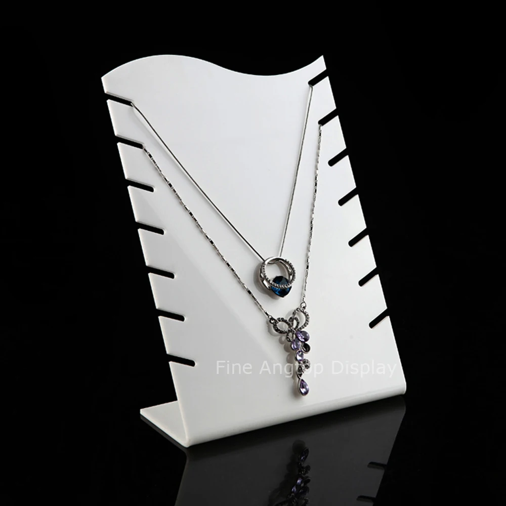 Белая акриловая витрина для ожерелья полка Perspex ювелирный Органайзер