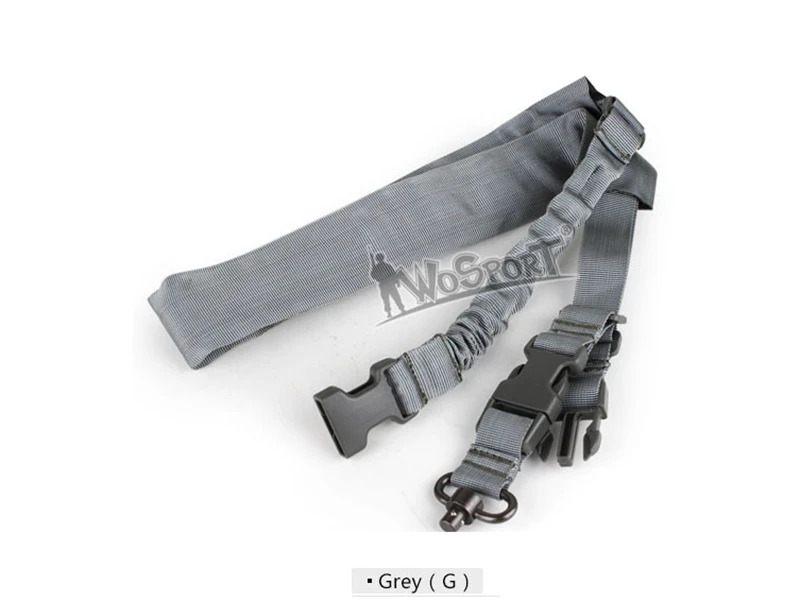 GREY WOSPORT тактический военный Регулируемый 1 точечный слинг нейлоновый ремень для оружия Банджи винтовка принадлежности для охоты, оружие ремень - Цвет: GREY