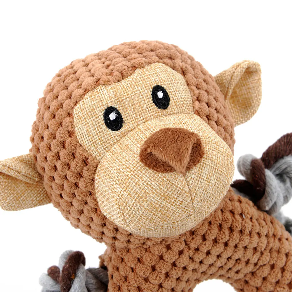 Симпатичные флис с принтом собака пищалка писклявым звуки игрушка маленький