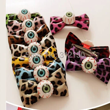 Заколка для волос на молнии с бантом и леопардовым принтом 1 шт.|eye hair clip|hair pinseye |