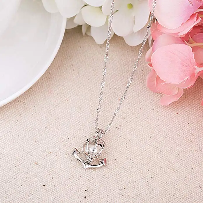HENGSHENG Arrow Locket Cage Jewelry Set Pearl Oyster Pendant with 1 PC Real Oval in Charm | Украшения и аксессуары
