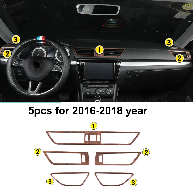 Красное дерево узор из нержавеющей стали для SKODA superb- внутренняя отделка Шестерня панель стеклянная подъемная панель украшение - Название цвета: 3