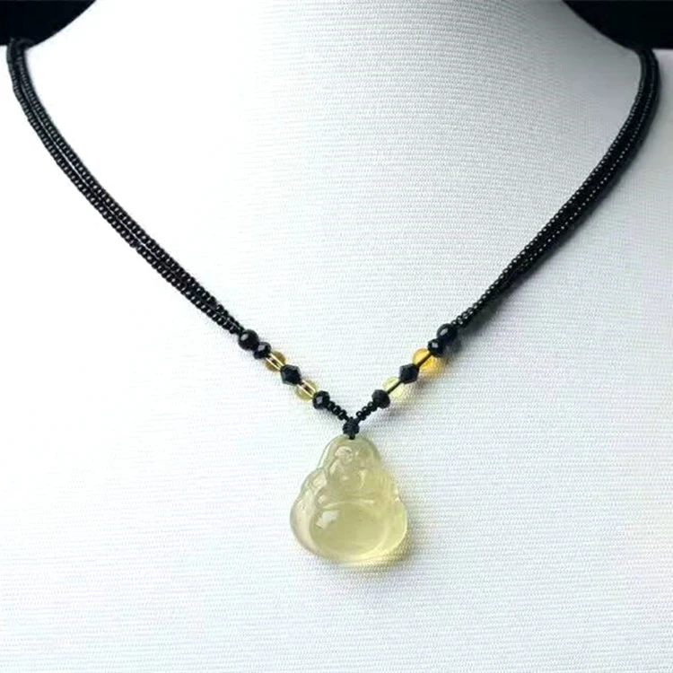 Opening The Light Natural Citrine Will Belly Maitreya Buddha Pendant Recruit Peach Blossom Wang Marriage Ornaments Gift | Украшения и