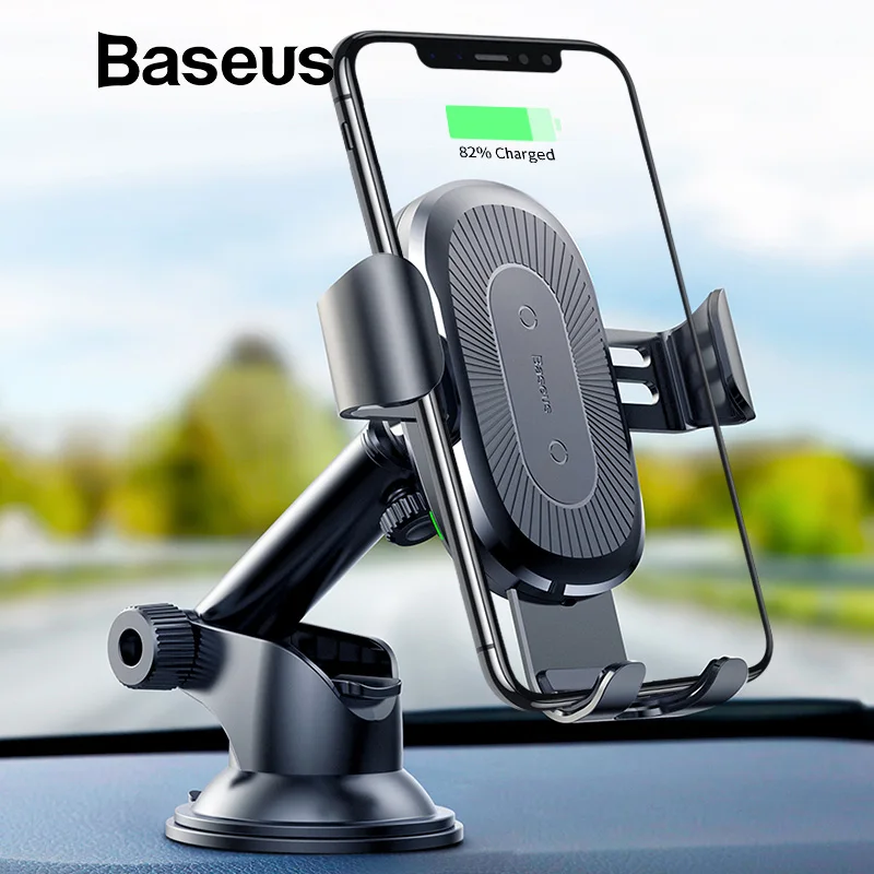 Baseus Qi автомобильное беспроводное зарядное устройство для iPhone XS Max X samsung S10 быстрое автомобильное беспроводное зарядное устройство автомобильное крепление держатель для мобильного телефона