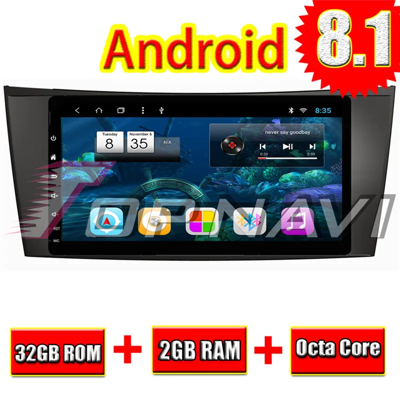 TOPNAVI Android 8 1 Восьмиядерный автомобильный радиоприемник для Benz E Class W211 2002 2003 2004 2005