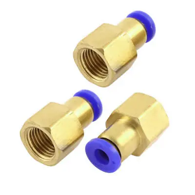 

3 Pcs 1/4 BSP Female Thread to 6mm Push in Air Pneumatic Quick Release Fittings