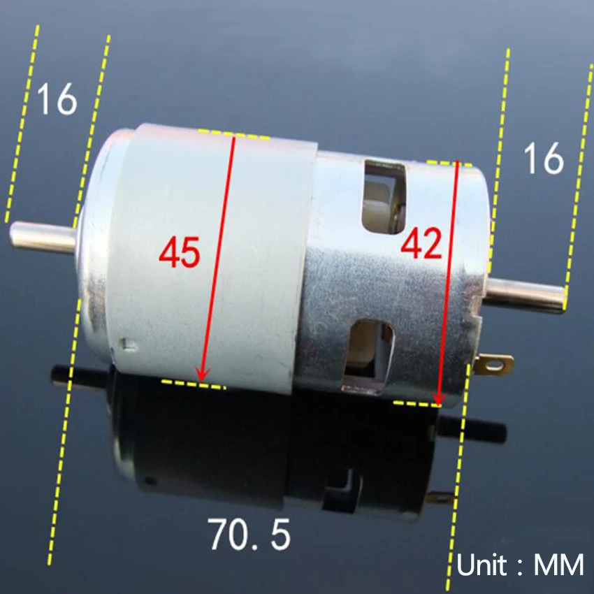 

1PCS Double output shaft 795 DC motor front and back double ball bearing motor power 12V DIY model accessories