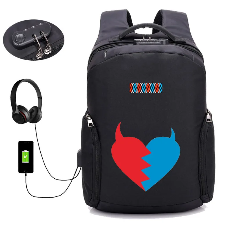 Аниме DARLING в FRANXX рюкзак с зарядкой USB портфели для школьников школьная сумка Mochila